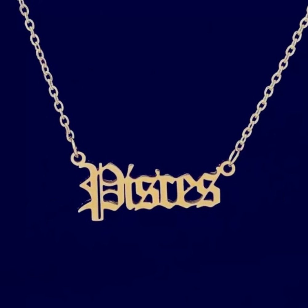 12 Astrological Letter Pendants Gold Necklace 925 - Picture 13 of 13